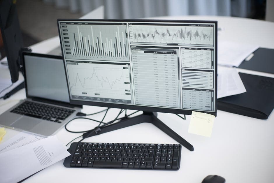 Analytics charts on a screen