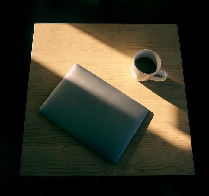 A tidy morning workspace